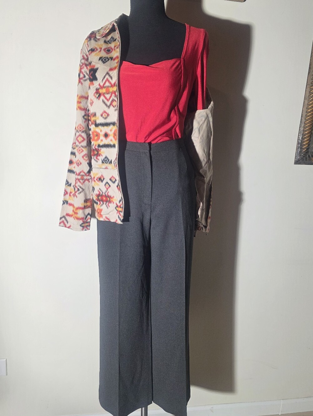Petite Sophisticate Classic Women's Dress Pants in Dark Gray (Size 8)
